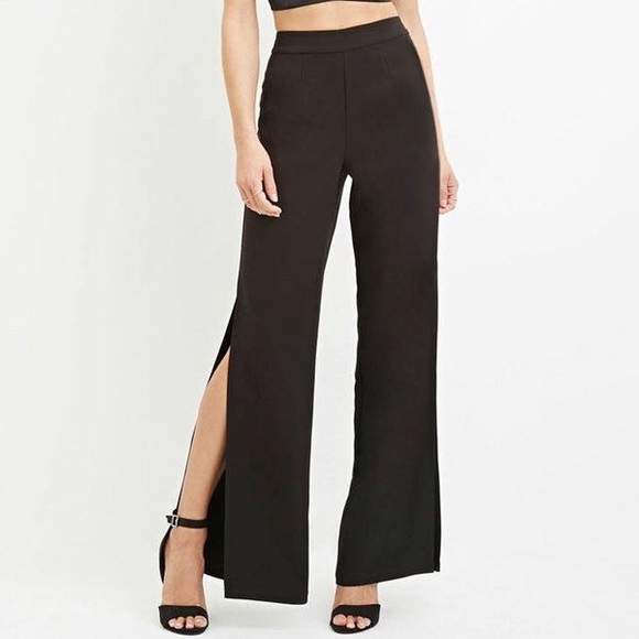 NWOT High Waisted Wide Leg Split Pant - Picture 7 of 7